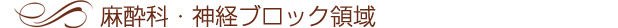 麻酔科・神経ブロック領域
